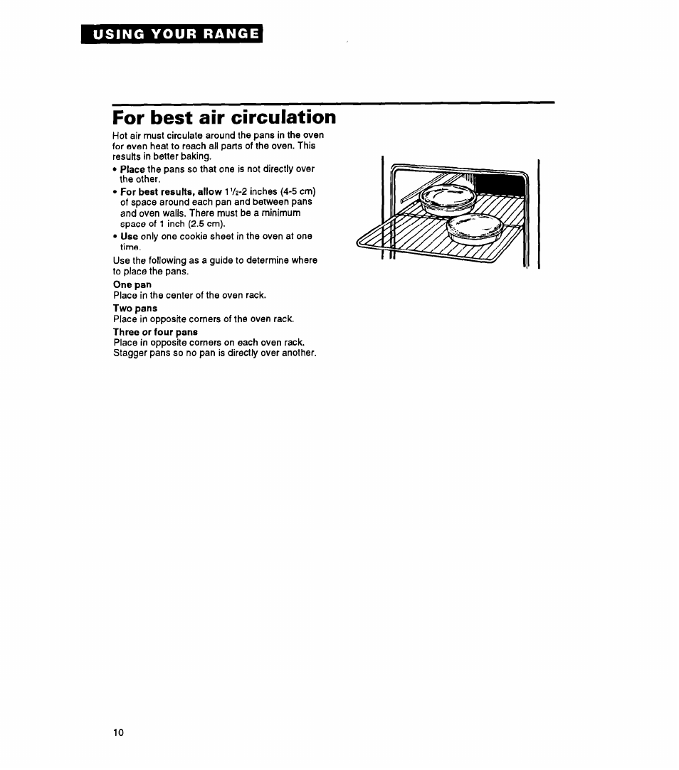 For best air circulation | Whirlpool FGP325A User Manual | Page 10 / 24