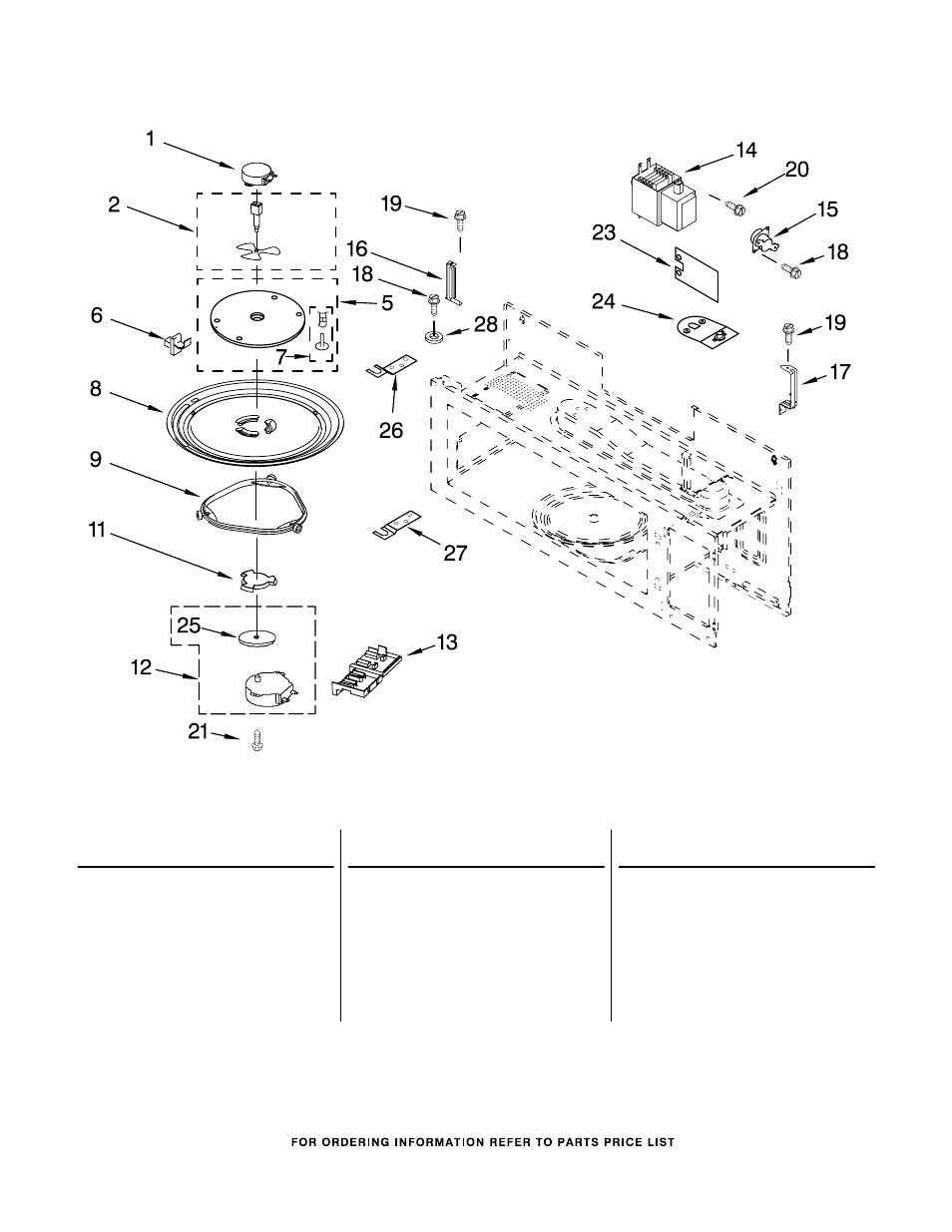 Magnetron and turntable, Magnetron and turntable parts | Whirlpool GH4155XPS2 User Manual | Page 6 / 7