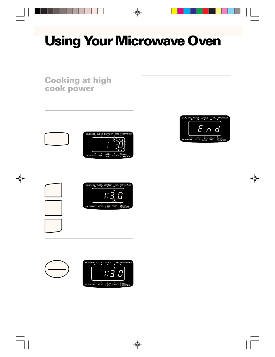 Using your microwave oven, Cooking at high cook power | Whirlpool CMT061SG User Manual | Page 13 / 28