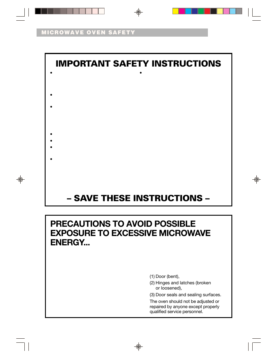 Save these instructions, Important safety instructions | Whirlpool CMT061SG User Manual | Page 4 / 28