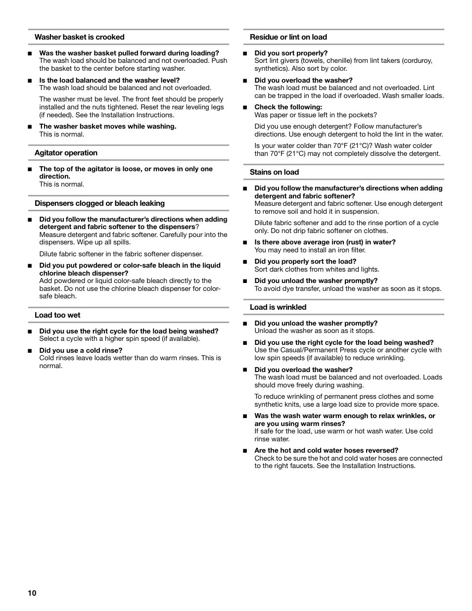 Whirlpool 8539782 User Manual | Page 10 / 20