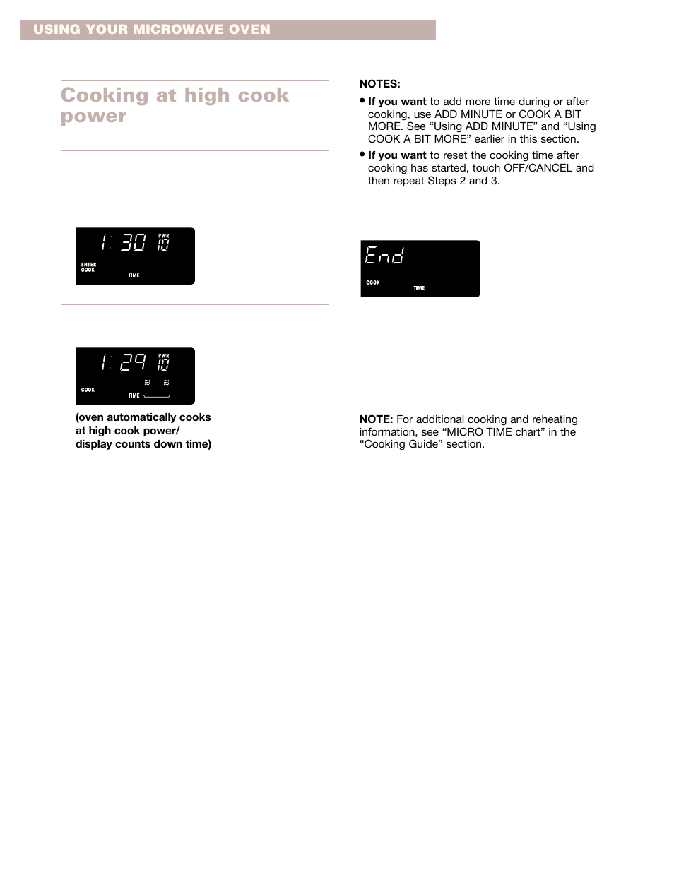 Cooking at high cook power | Whirlpool GMC275PD User Manual | Page 12 / 32