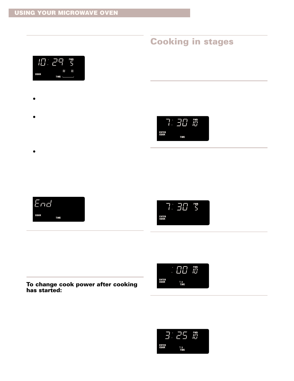 Cooking in stages | Whirlpool GMC275PD User Manual | Page 14 / 32