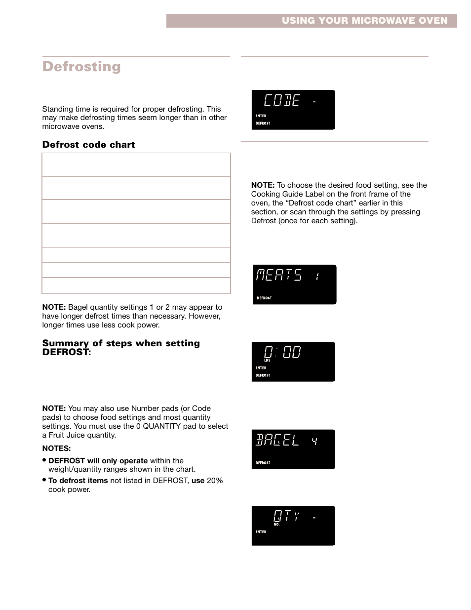 Defrosting | Whirlpool GMC275PD User Manual | Page 17 / 32