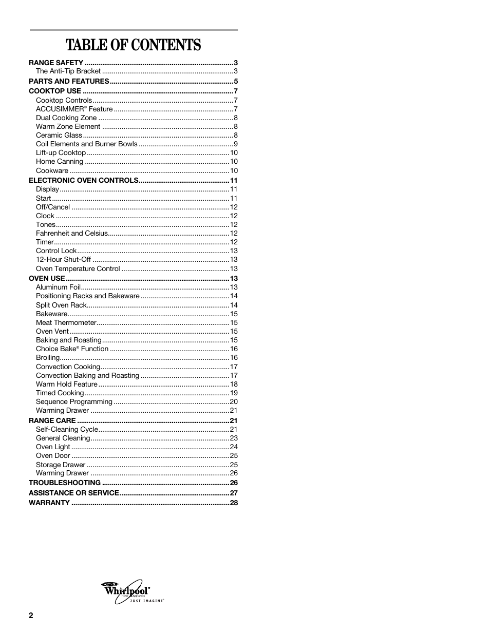 Whirlpool 9761862 User Manual | Page 2 / 28