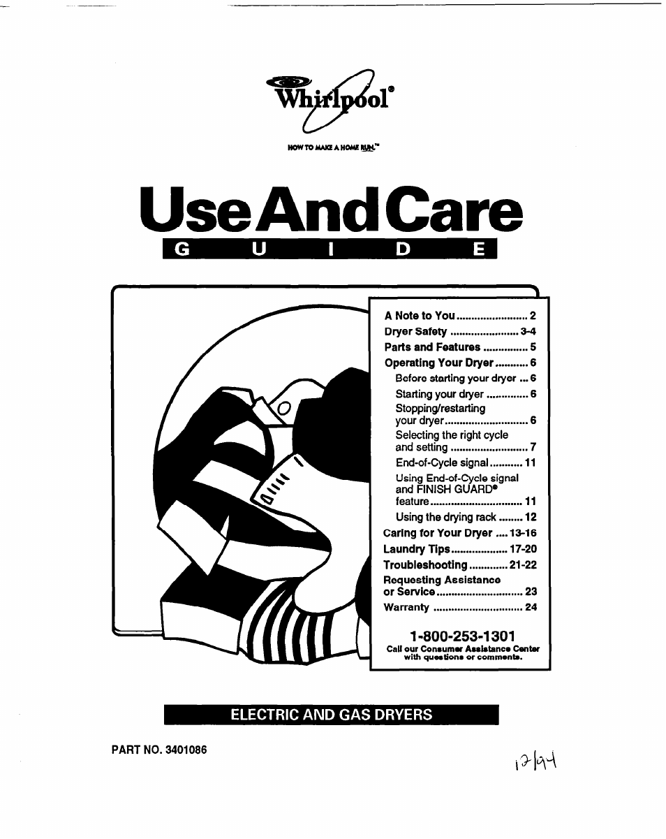 Whirlpool 3401086 User Manual | 59 pages