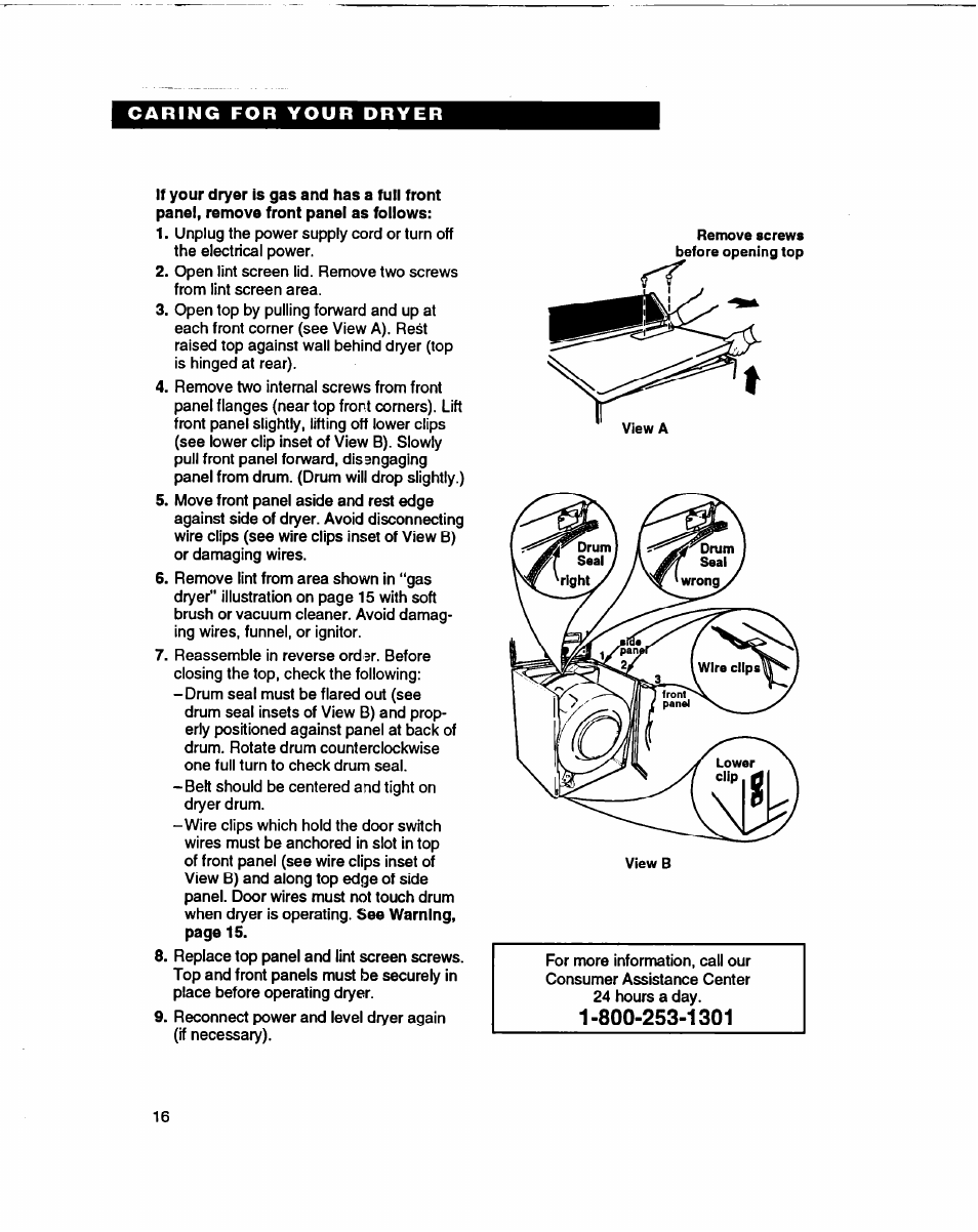 Whirlpool 3401086 User Manual | Page 16 / 59