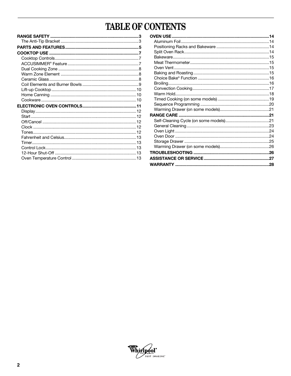 Whirlpool 9762365A User Manual | Page 2 / 28