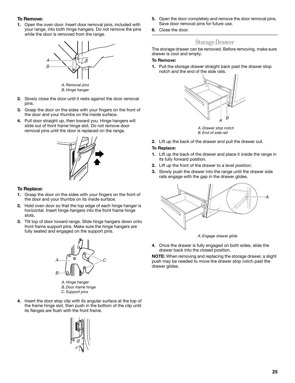 Storage drawer | Whirlpool 9762365A User Manual | Page 25 / 28