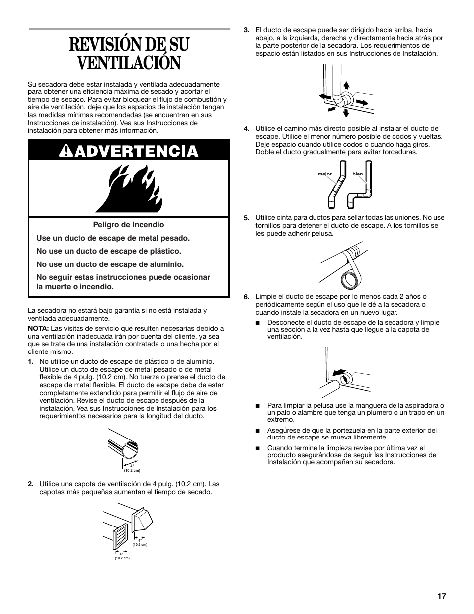 Revisión de su ventilacion, Revisión de su ventilación | Whirlpool GCGM2991LQ0 User Manual | Page 17 / 24