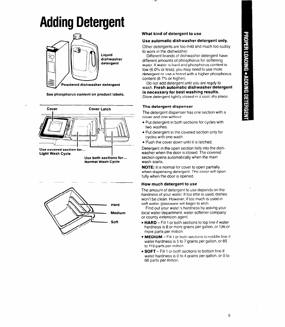 Adding detergent | Whirlpool 8000 Series User Manual | Page 9 / 16