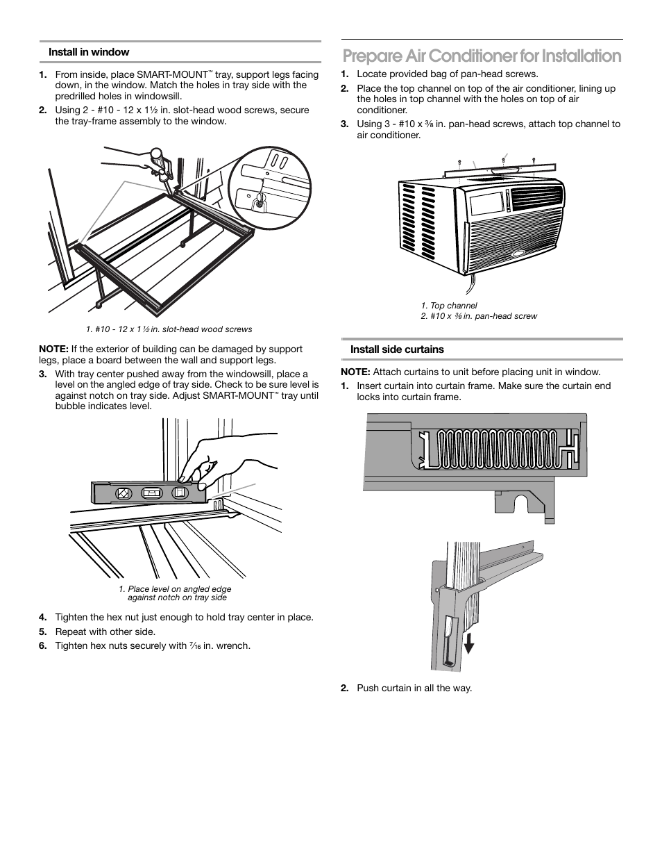 Prepare air conditioner for installation | Whirlpool 1187361 User Manual | Page 7 / 32