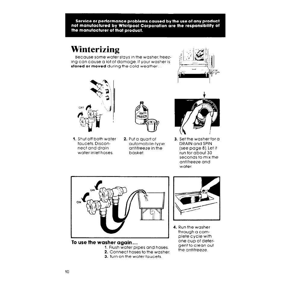 Winterizing | Whirlpool LC4500XM User Manual | Page 10 / 12