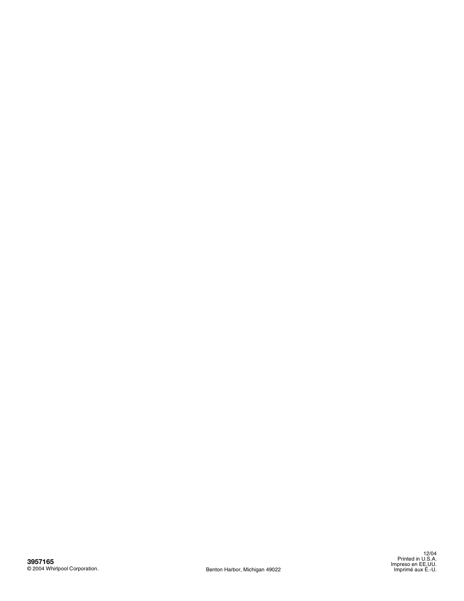 Whirlpool 3957165 User Manual | Page 24 / 24
