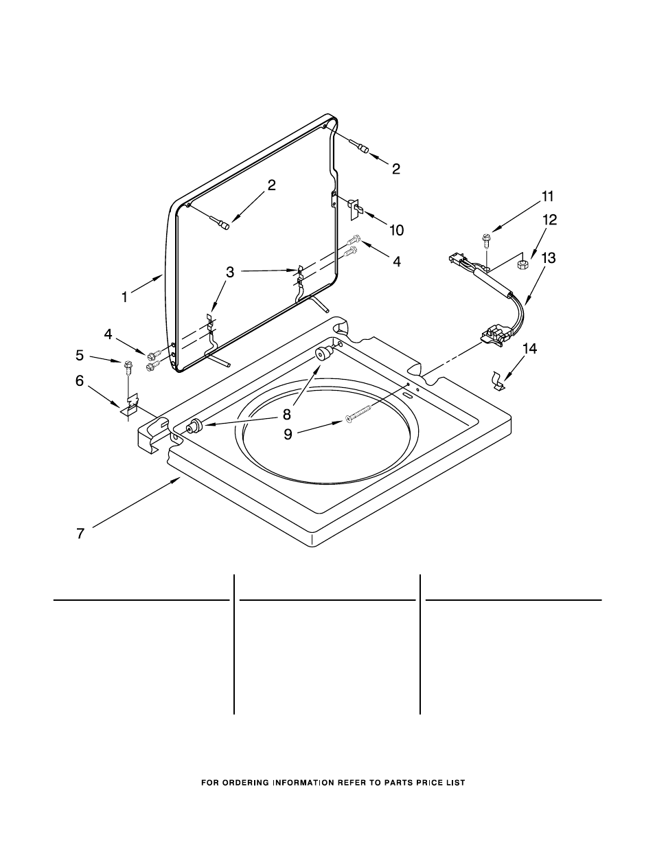 Washer top and lid, Washer top and lid parts | Whirlpool LTE5243DQ7 User Manual | Page 8 / 19