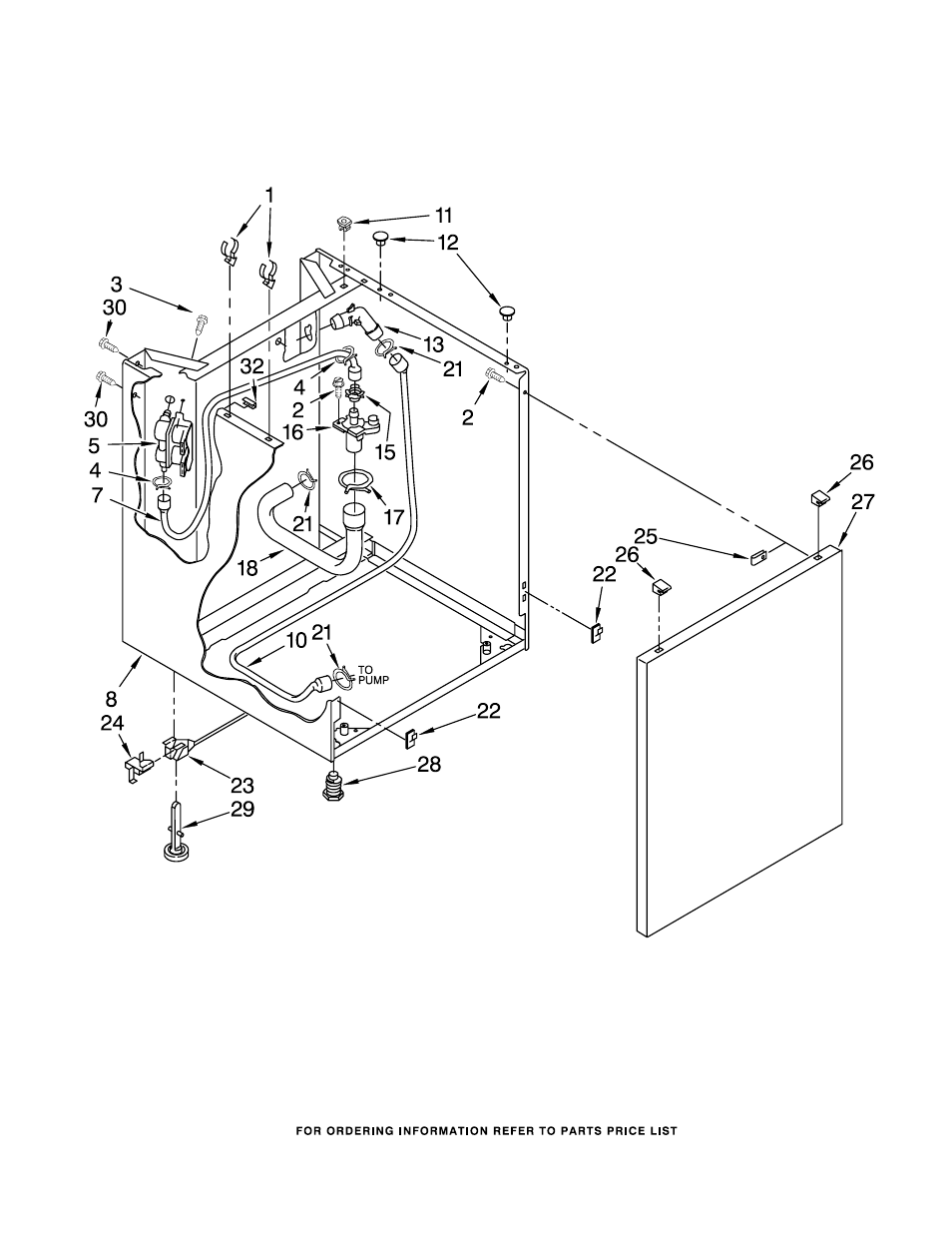 Washer cabinet, Washer cabinet parts | Whirlpool LTE5243DQ7 User Manual | Page 9 / 19