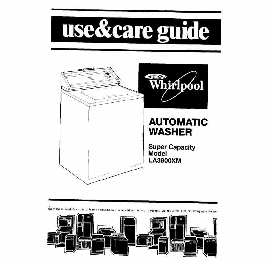 Whirlpool LA3800XM User Manual | 12 pages