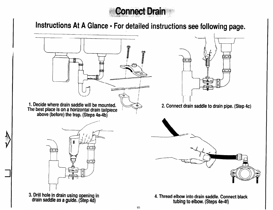 Connect drain | Whirlpool WSR413YW0 User Manual | Page 10 / 18