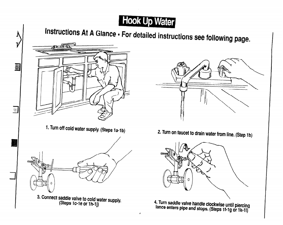 Hook up water | Whirlpool WSR413YW0 User Manual | Page 4 / 18