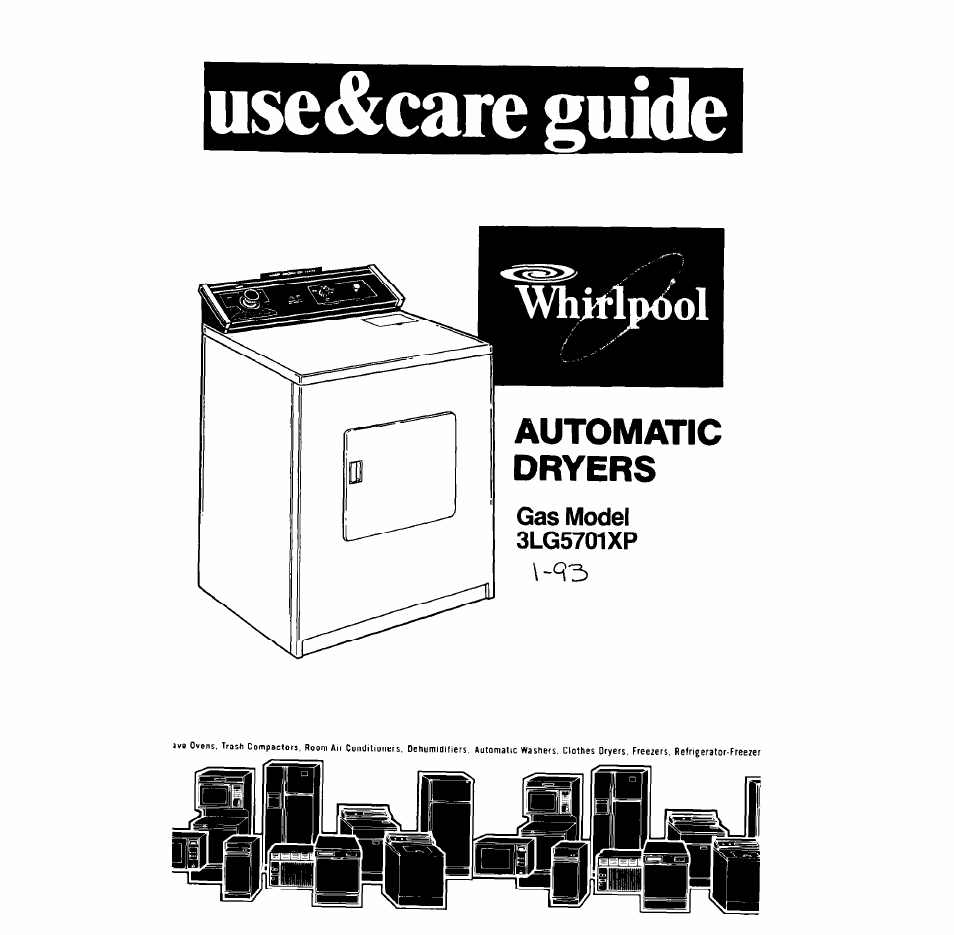 Whirlpool 3LG57OlXP User Manual | 12 pages