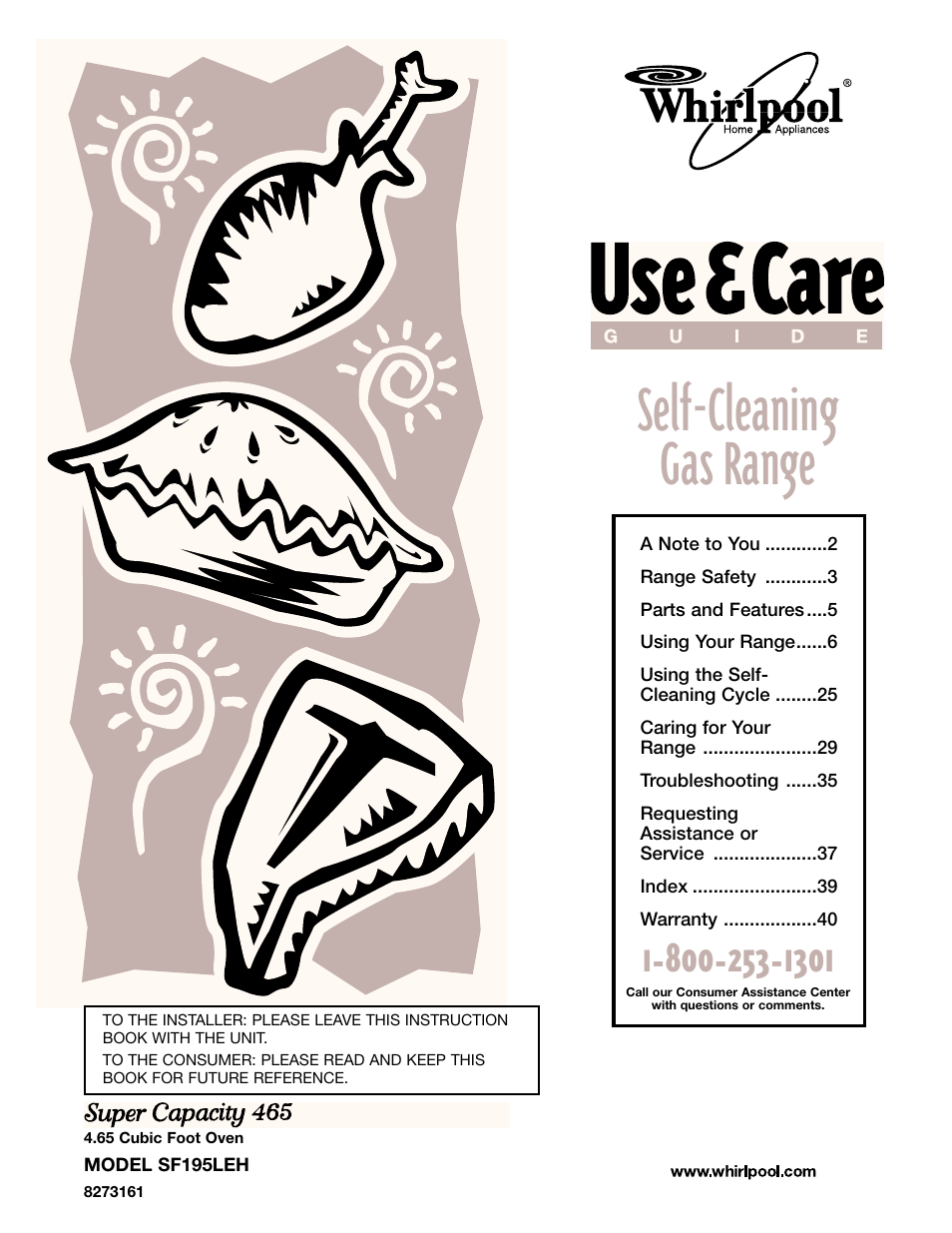 Whirlpool F195LEH User Manual | 40 pages