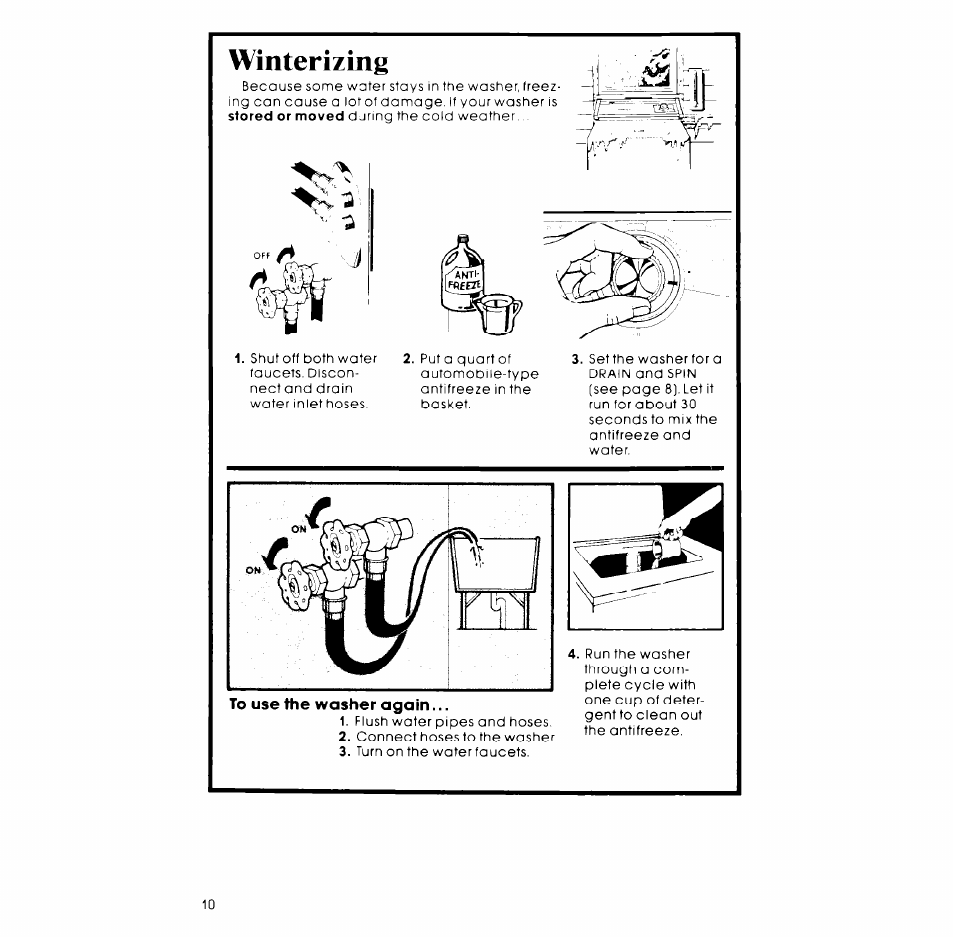 Winterizing | Whirlpool LA34OOXP User Manual | Page 10 / 12