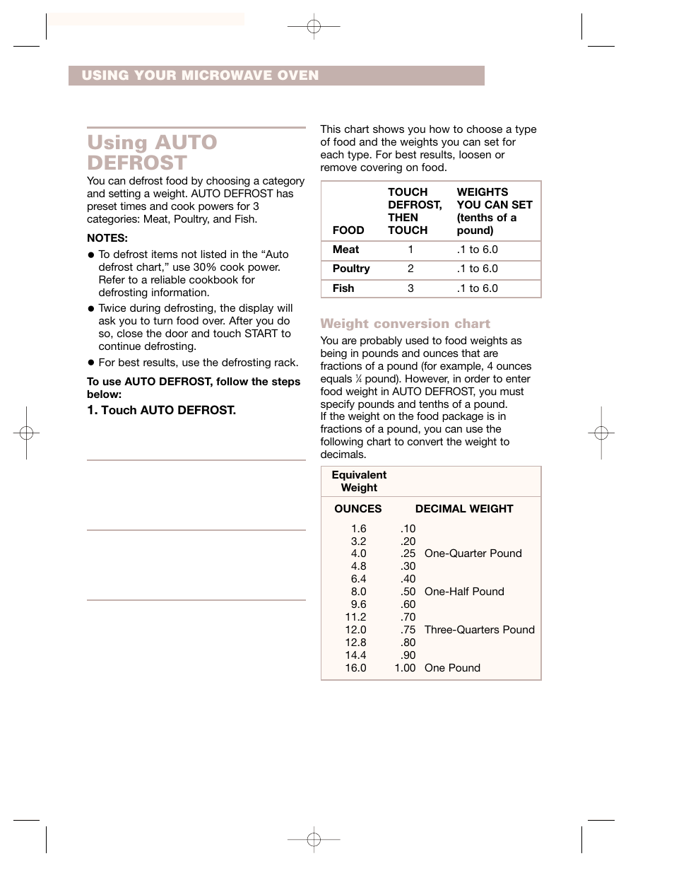 Using auto defrost | Whirlpool GH7155XHS User Manual | Page 16 / 30