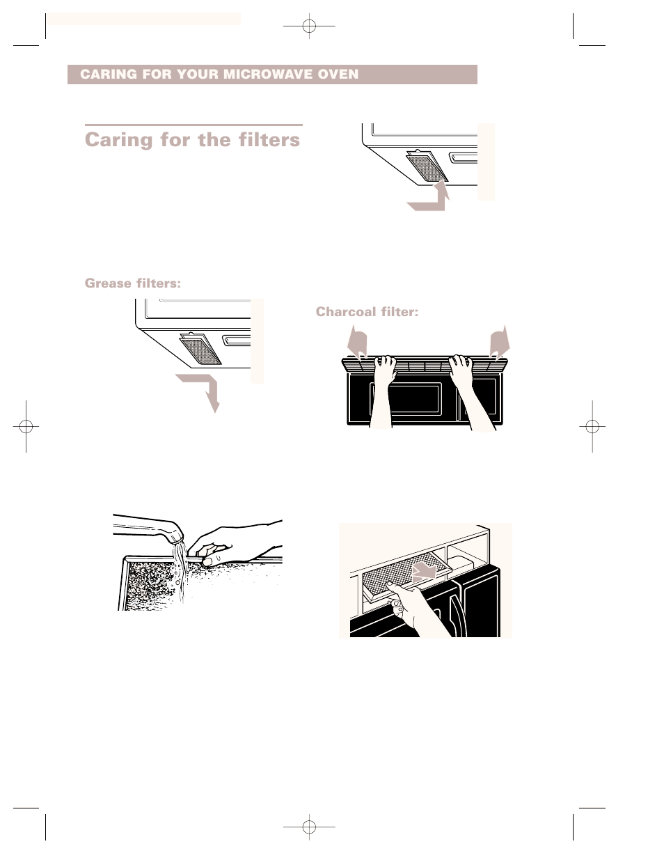 Caring for the filters | Whirlpool GH7155XHS User Manual | Page 24 / 30