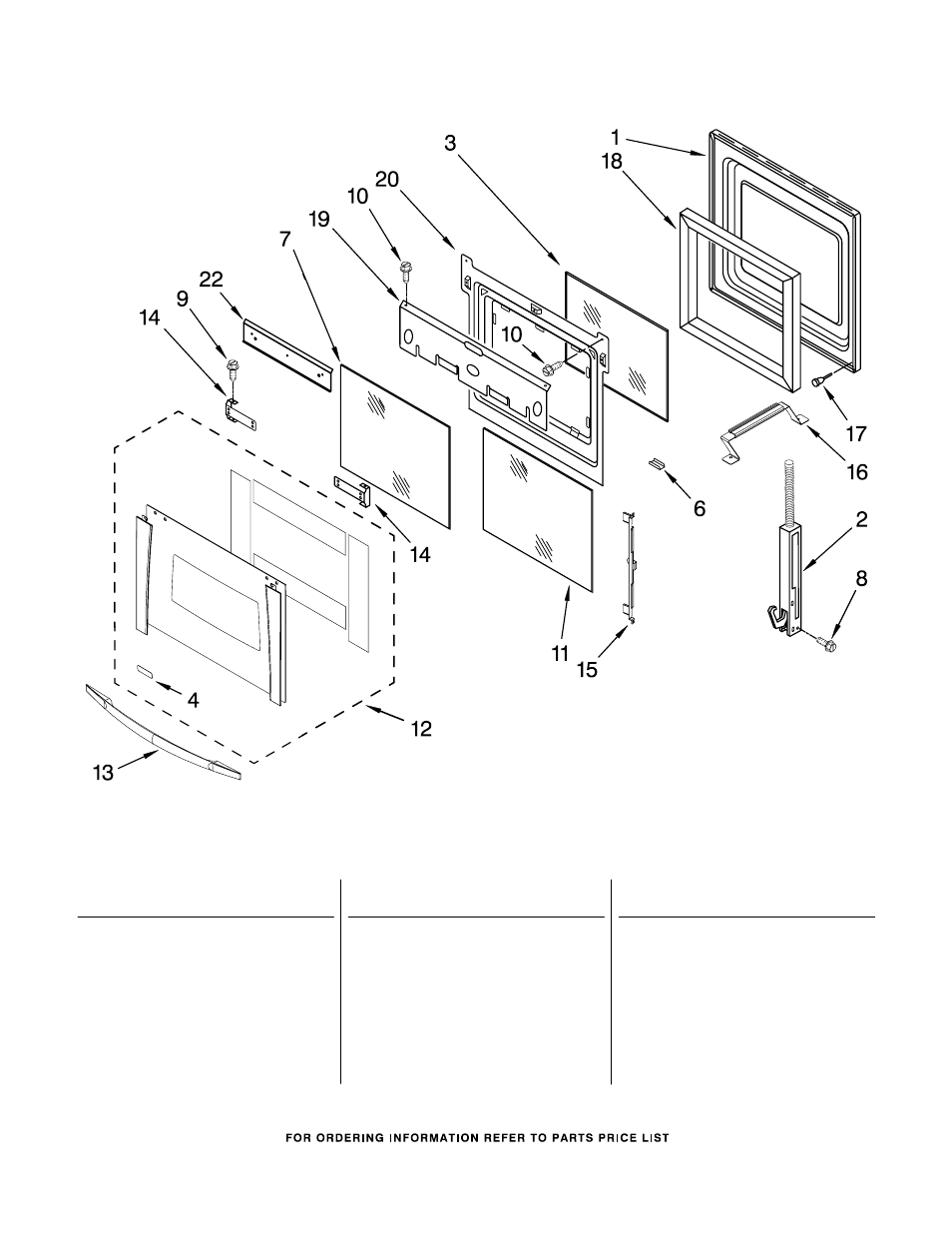 Oven door, Oven door parts | Whirlpool RBD275PRS01 User Manual | Page 5 / 9