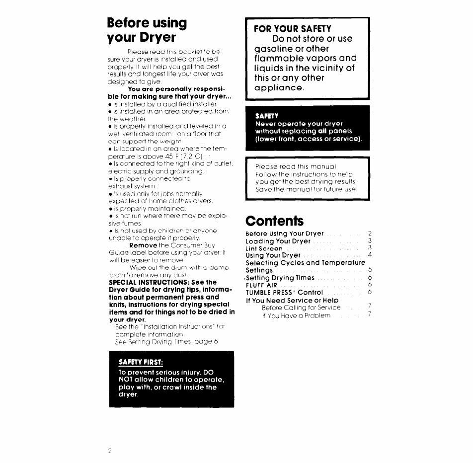 Whirlpool 3LE5710XK User Manual | Page 2 / 8