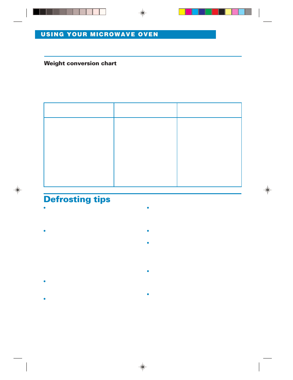 Defrosting tips | Whirlpool YMH6130XE User Manual | Page 34 / 60