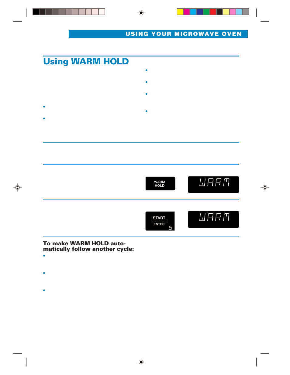 Using warm hold | Whirlpool YMH6130XE User Manual | Page 35 / 60