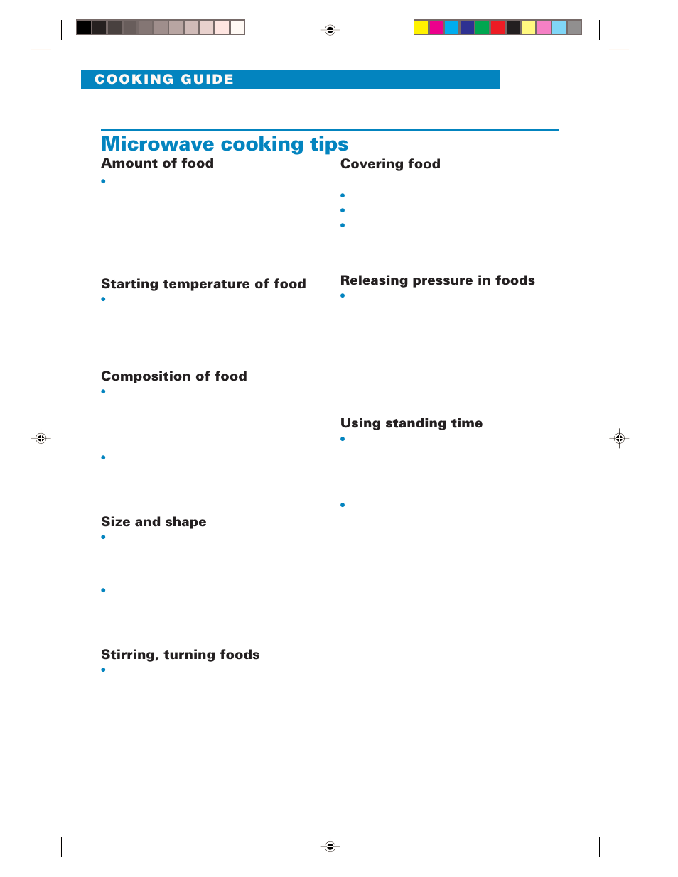 Microwave cooking tips | Whirlpool YMH6130XE User Manual | Page 50 / 60