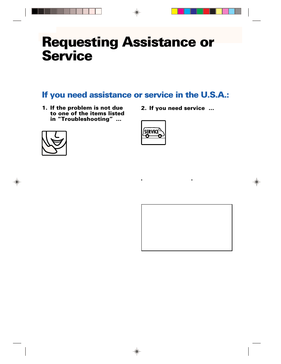 Requesting assistance or service, If you need assistance or service in the u.s.a, If you need service | Whirlpool YMH6130XE User Manual | Page 55 / 60