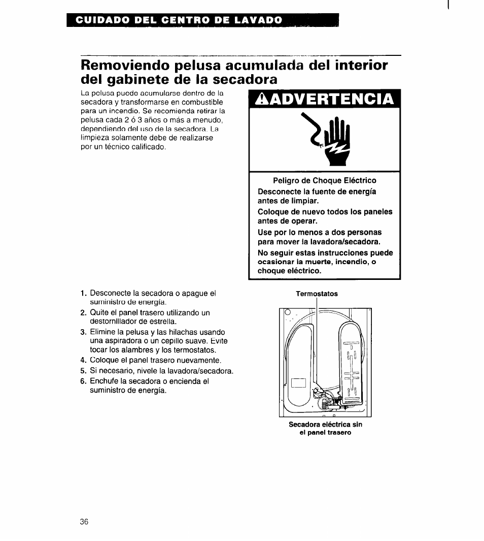 Advertencia | Whirlpool 3396315 User Manual | Page 72 / 78