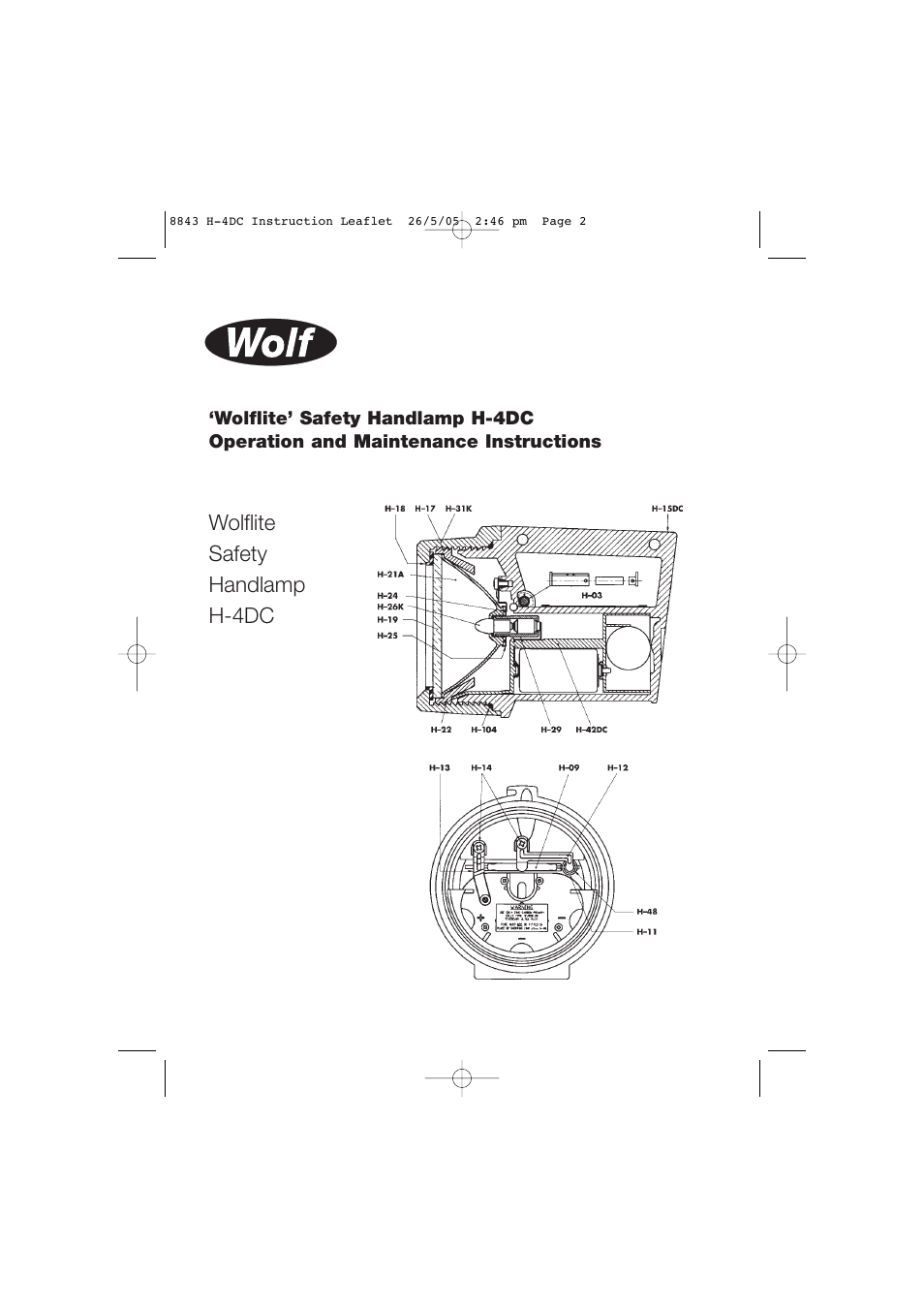 Wolf H-4DC User Manual | 4 pages