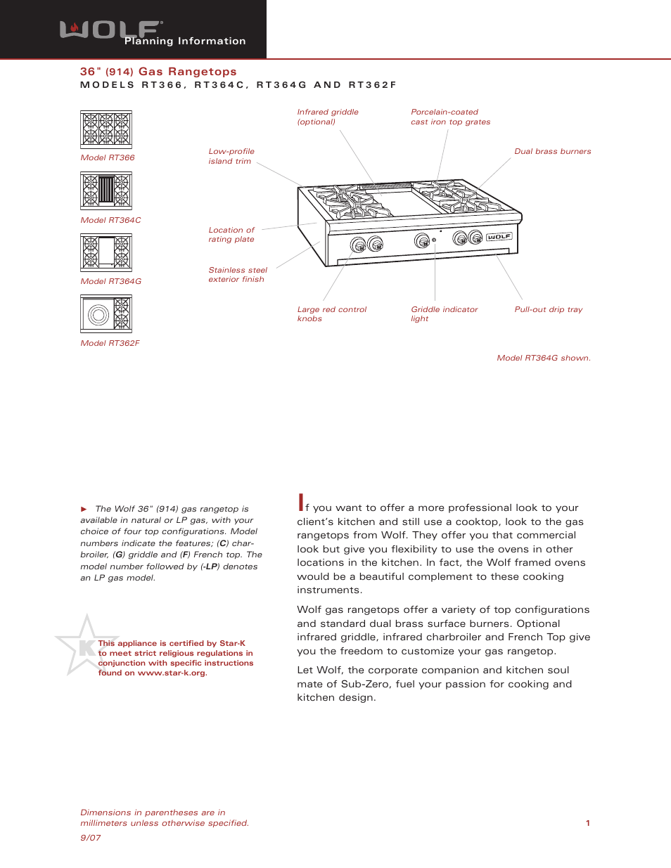 Wolf RT364C User Manual | 5 pages
