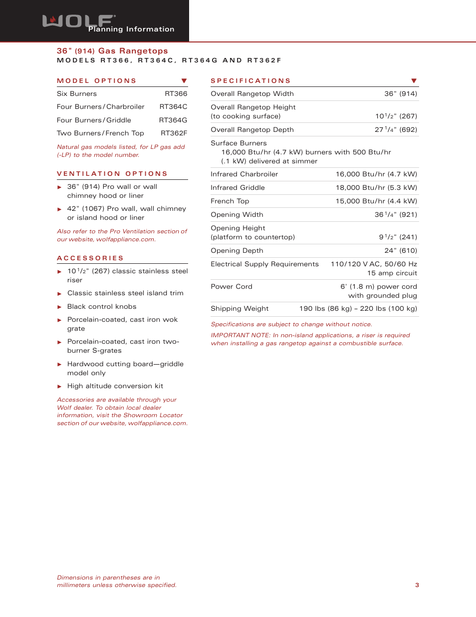 Wolf RT364C User Manual | Page 3 / 5