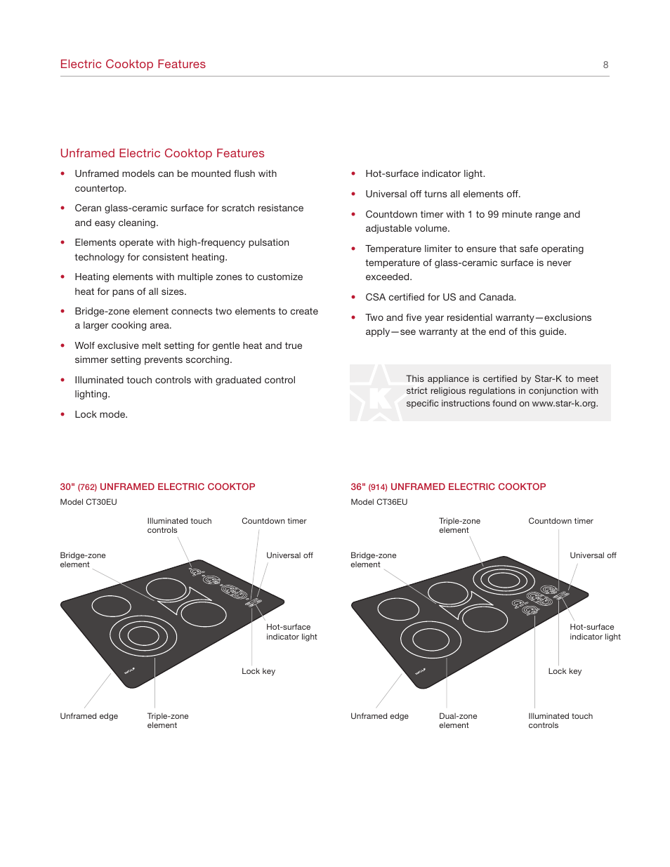 Wolf Cooktop User Manual | Page 8 / 20