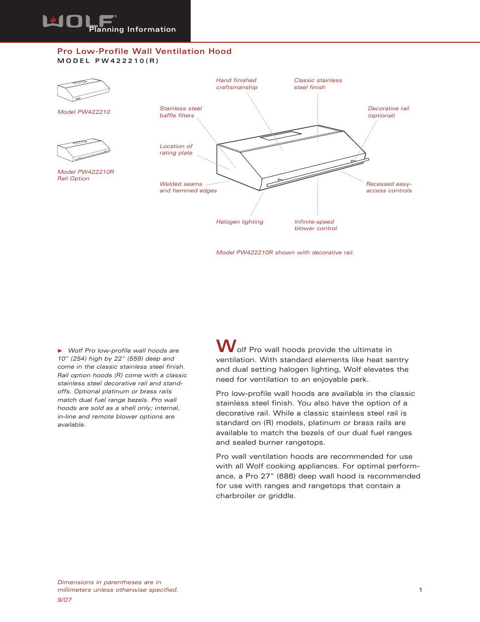 Wolf PW422210 (R) User Manual | 8 pages