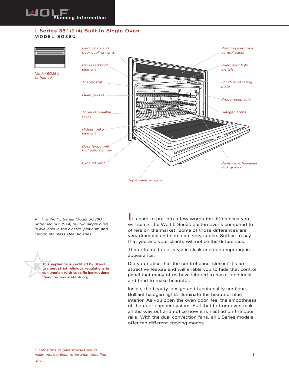 Wolf SO36U User Manual | 6 pages