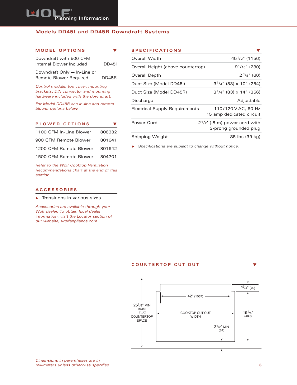Wolf DD45R User Manual | Page 3 / 9