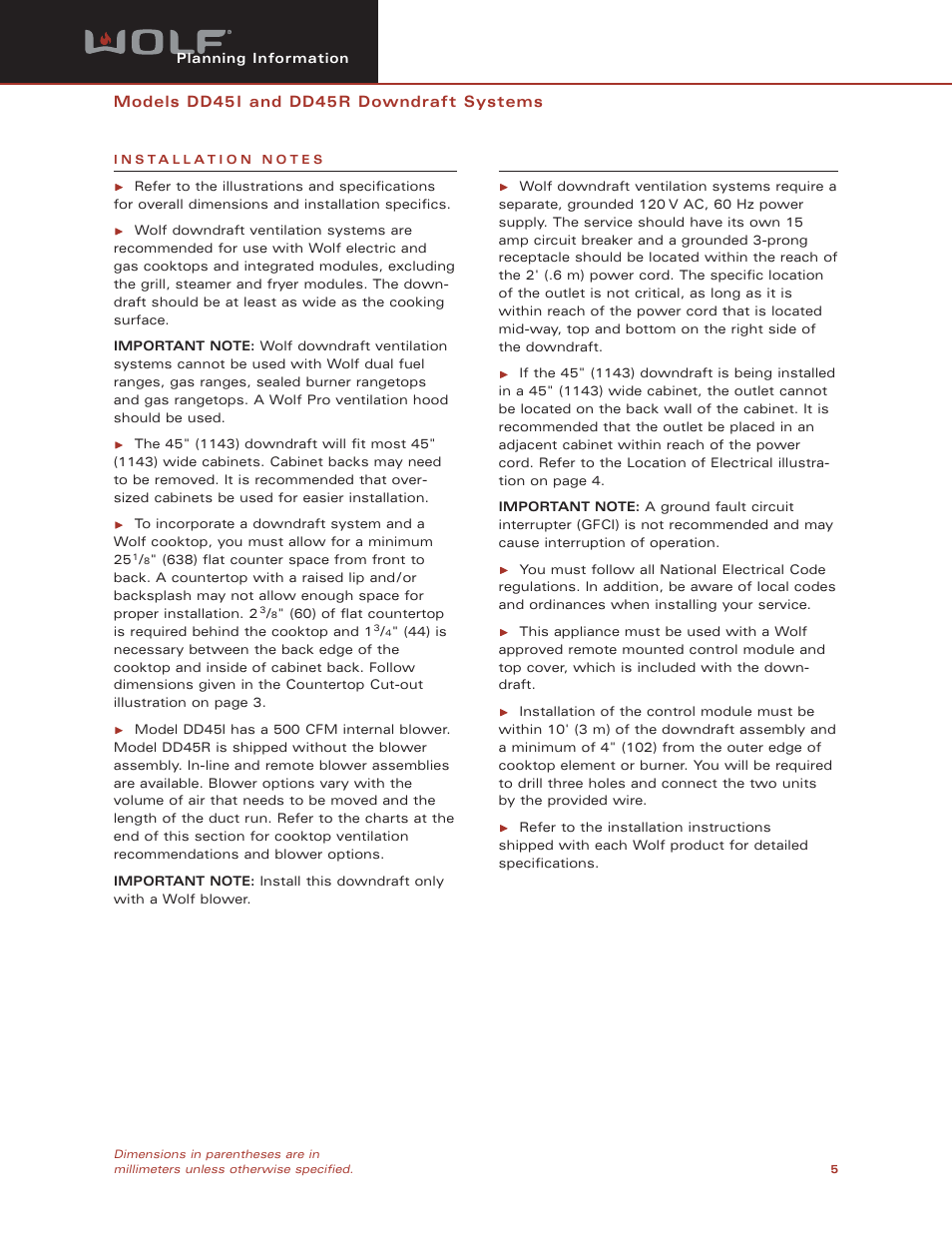Wolf DD45R User Manual | Page 5 / 9