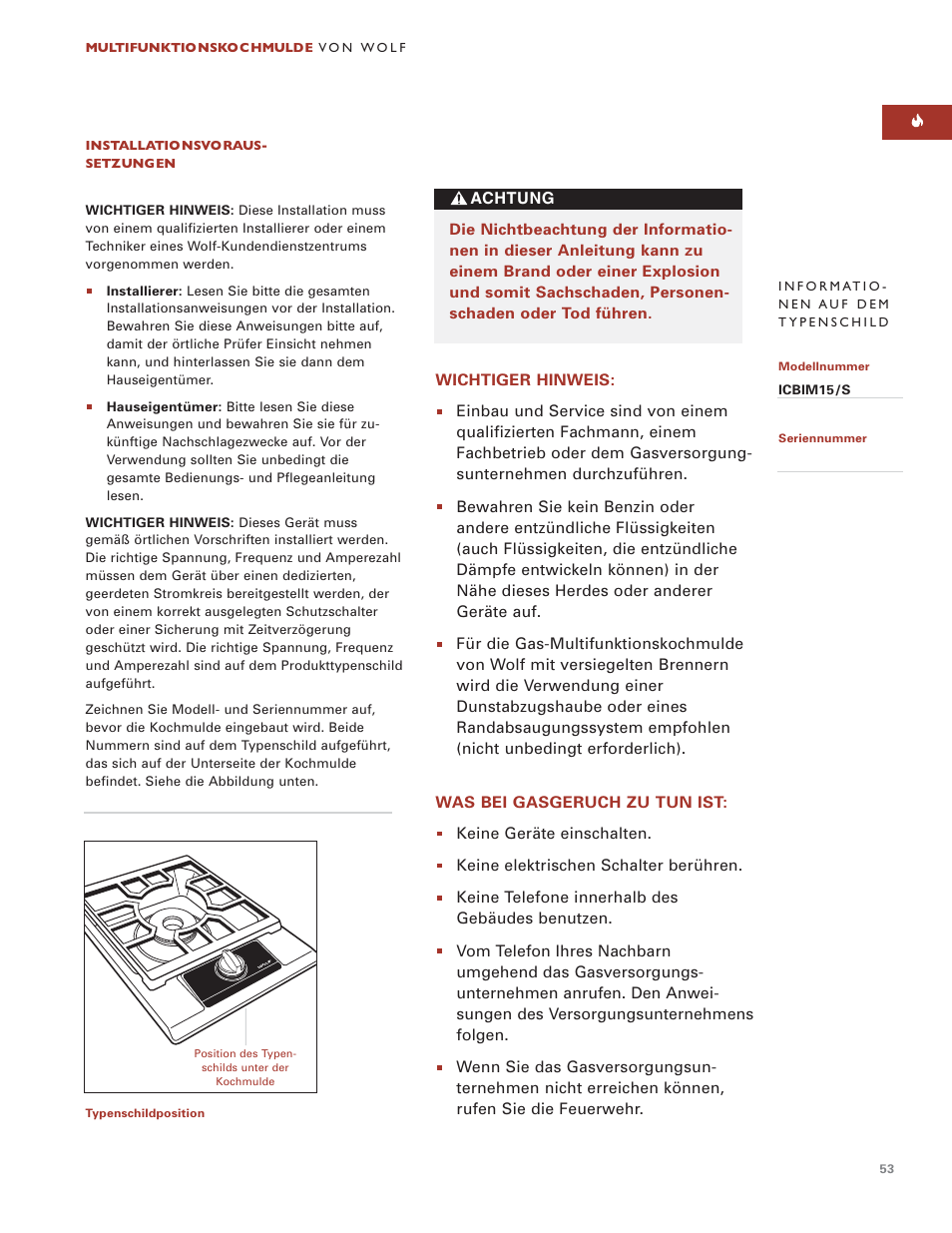 Wolf ICBIM15 User Manual | Page 52 / 63