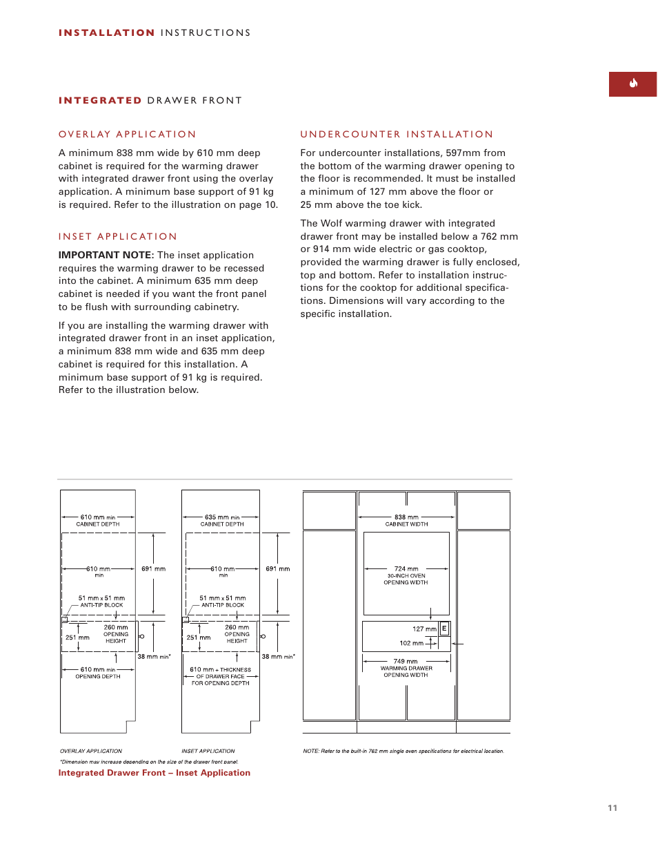 Wolf ICBWWD30 User Manual | Page 11 / 94