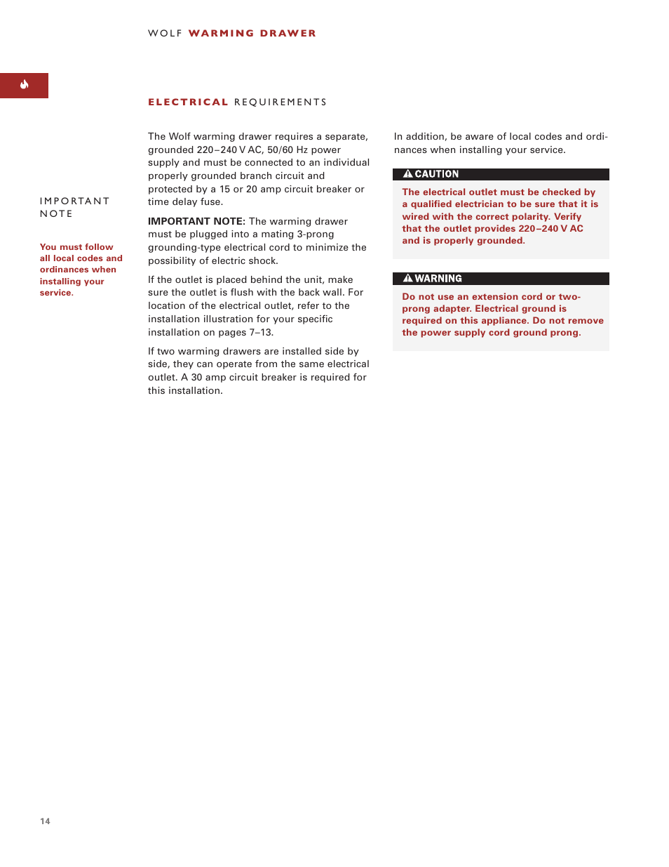 Wolf ICBWWD30 User Manual | Page 14 / 94