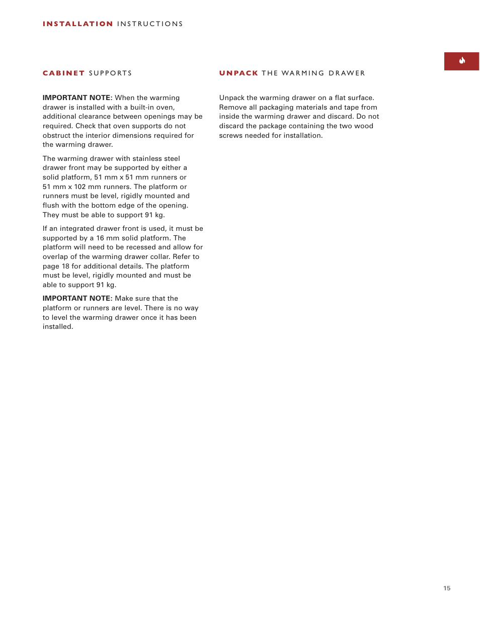 Wolf ICBWWD30 User Manual | Page 15 / 94