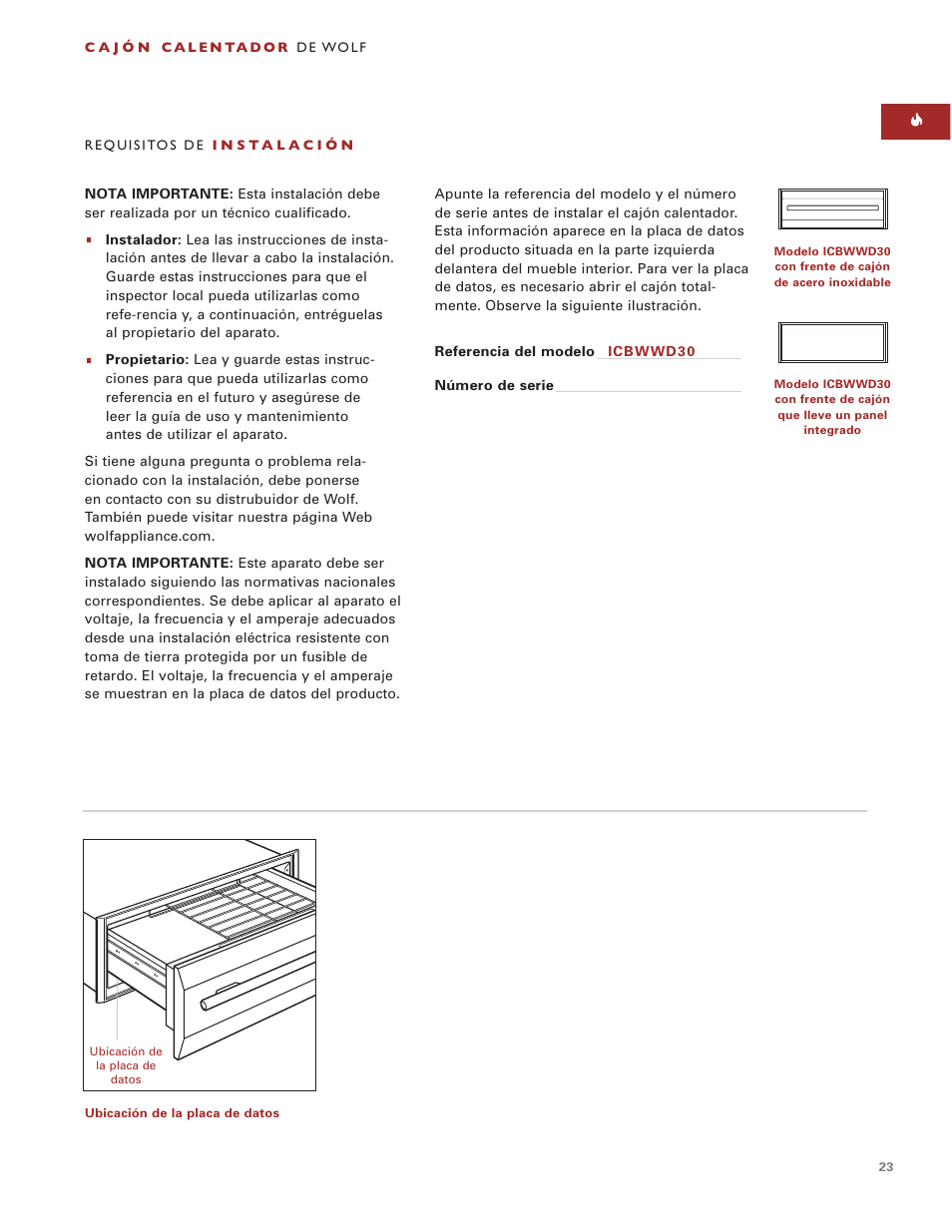 Wolf ICBWWD30 User Manual | Page 23 / 94