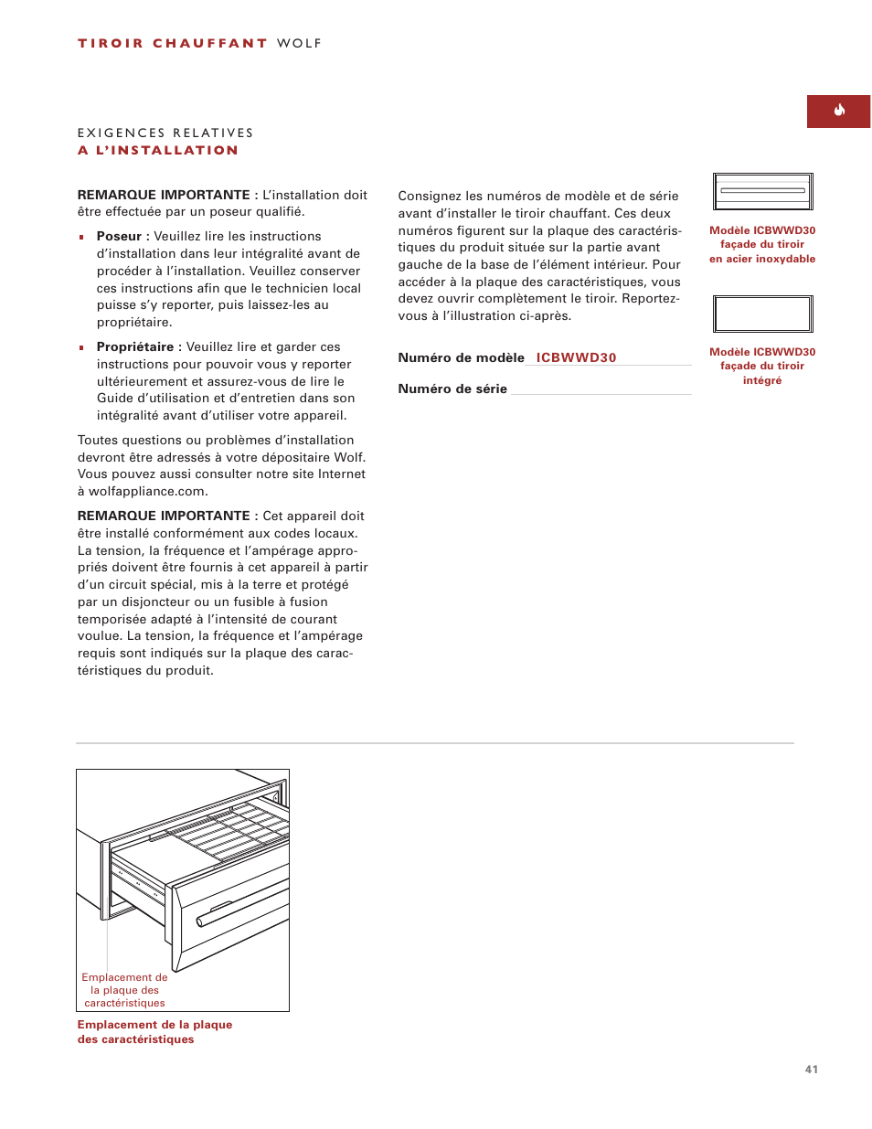 Wolf ICBWWD30 User Manual | Page 41 / 94