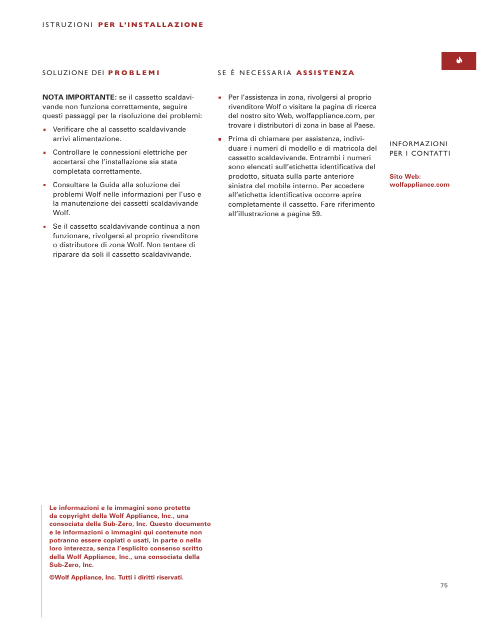 Wolf ICBWWD30 User Manual | Page 75 / 94